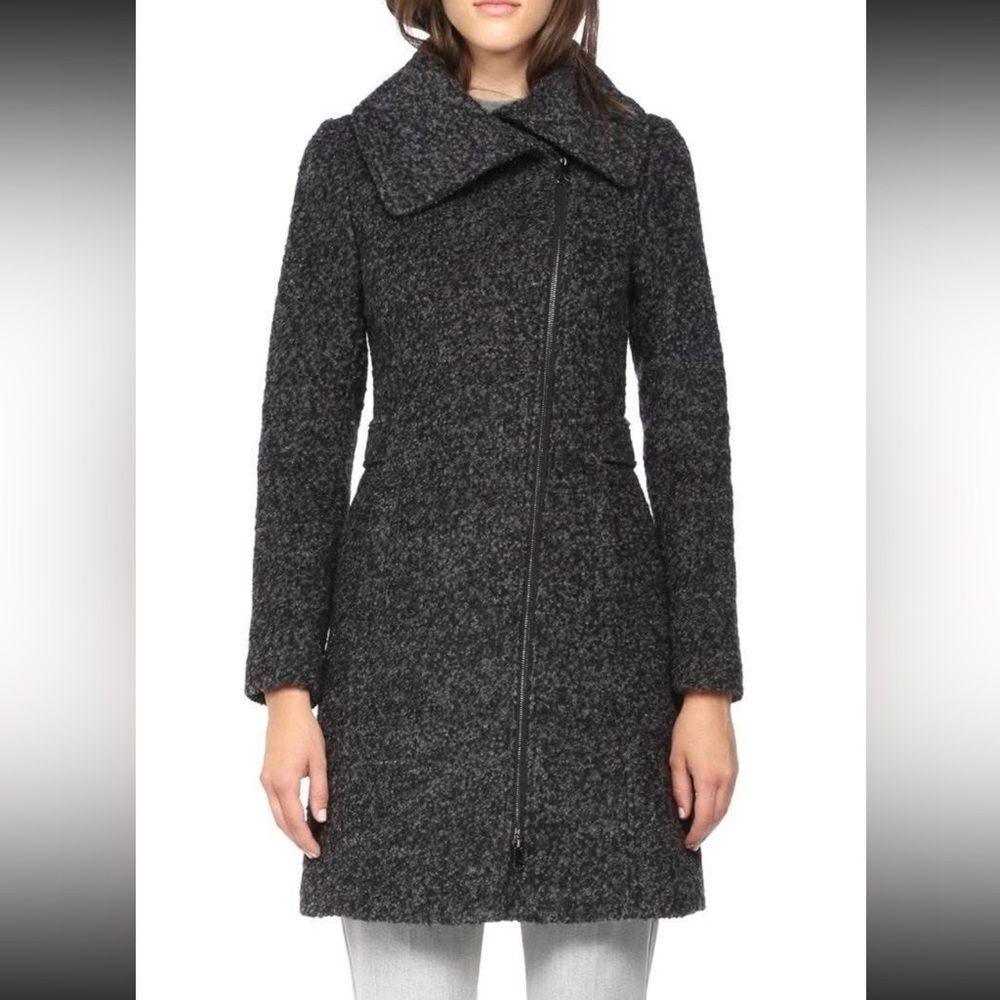 Soia & Kyo Leila Black Charcoal Wool Coat Size Small
